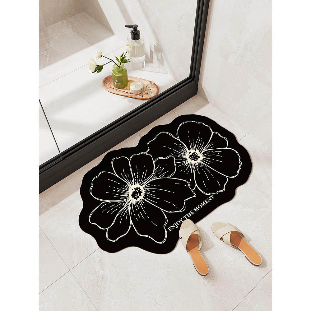 浴室地垫卫生间地垫耐脏免洗三件套地毯硅藻泥家用马桶吸水防滑垫