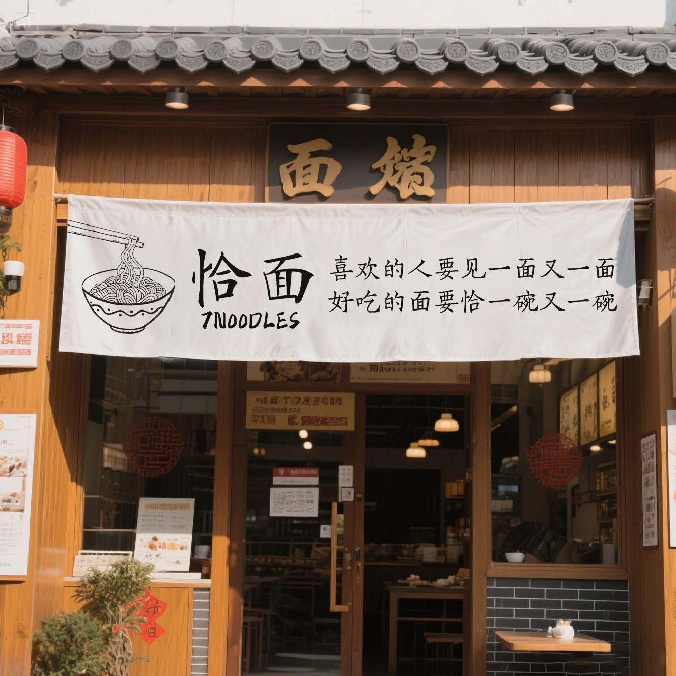 门帘半帘橱柜遮挡帘面馆店铺门头装饰挂帘商用定制logo厨房隔断帘