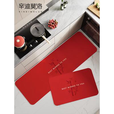 厨房专用地垫防水脚垫2024新款硅藻泥吸水垫防滑防油可擦免洗地毯