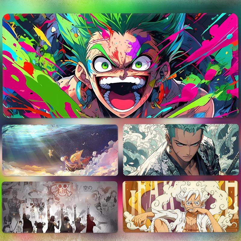 海贼王滑鼠垫超大电脑键盘垫子定制动漫办公鲁夫索隆电竞游戏桌垫