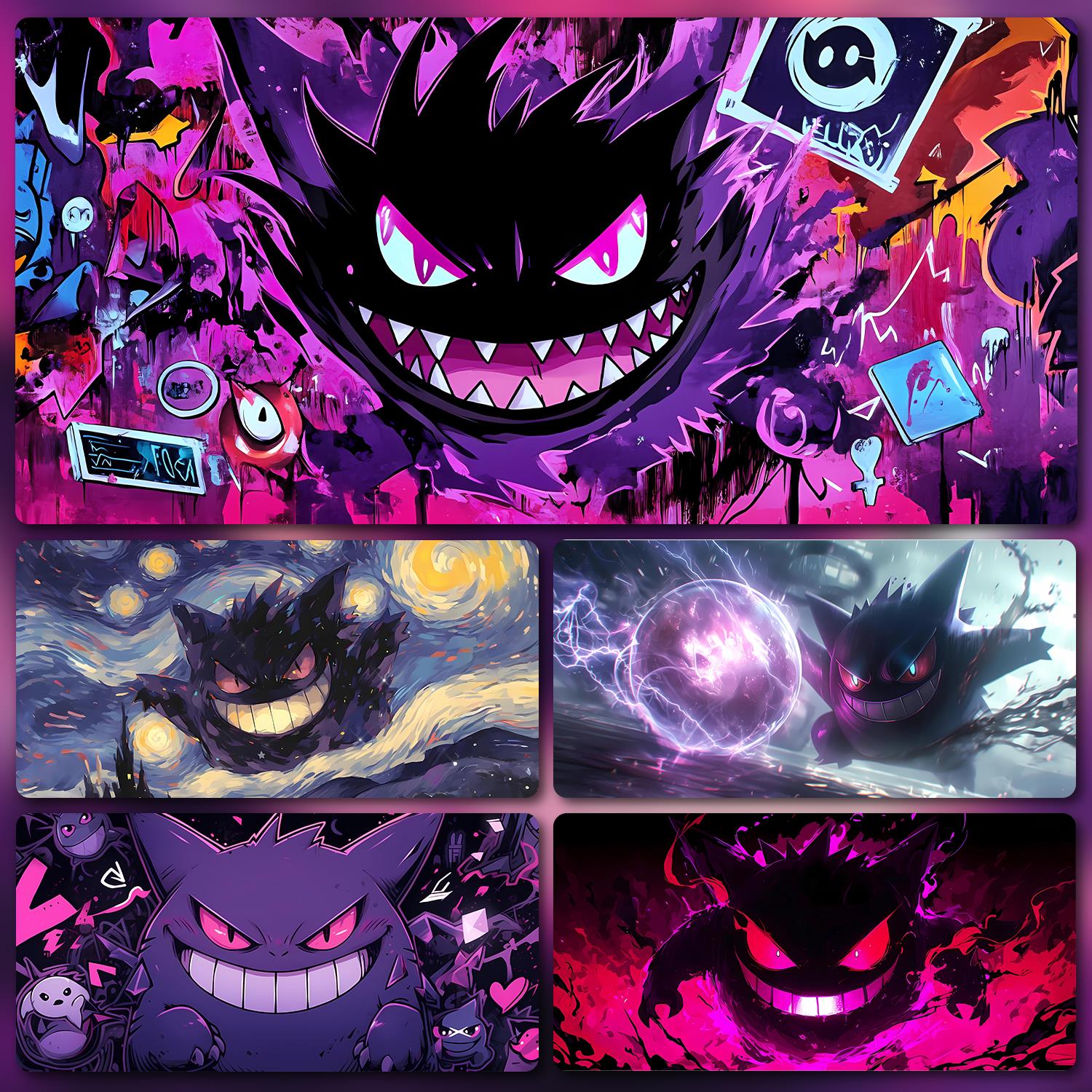 鼠标垫超大号耿鬼电脑键盘垫男生动漫滑鼠垫电竞专用游戏桌垫定制