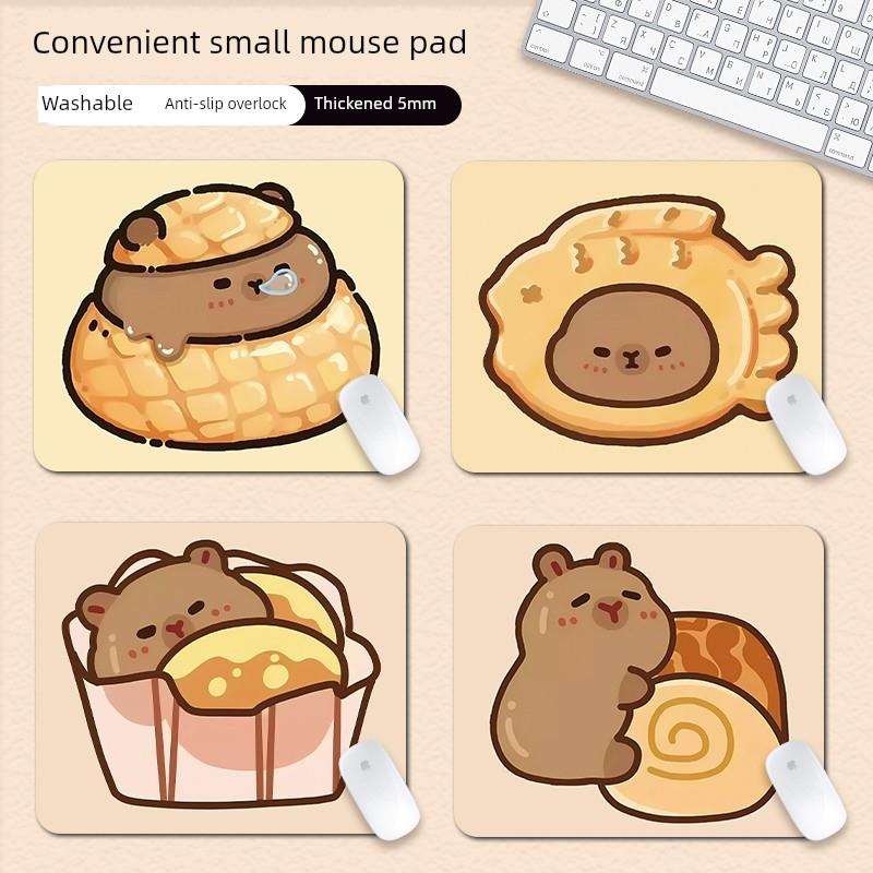 零嘴卡皮巴拉小号鼠标垫女生可爱水豚高颜值小尺寸迷你办公滑鼠垫