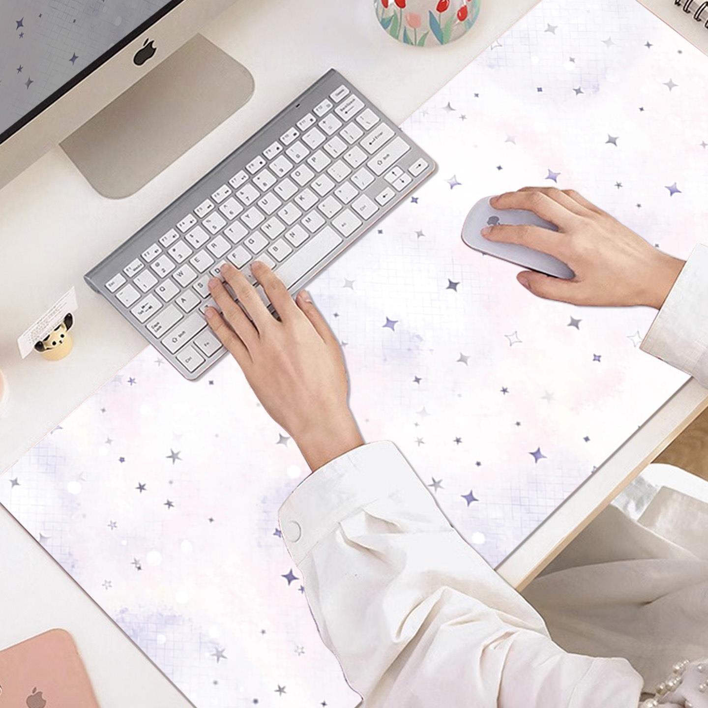 温柔紫色鼠标垫超大笔记本电脑垫高级感办公工位键盘桌面垫书桌垫