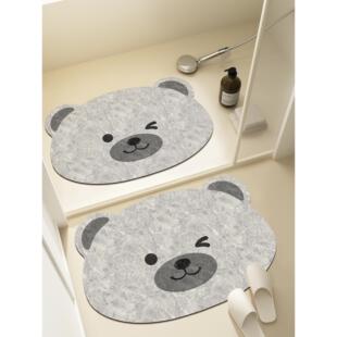 异形大理石纹浴室防滑垫防摔地垫高端卫生间速干硅藻泥吸水脚垫子