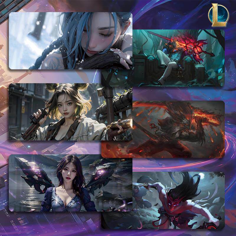 英雄联盟LOL鼠标垫超大号电竞游戏电脑键盘垫桌垫金克丝亚索盲僧