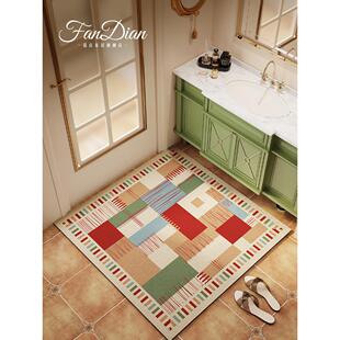 美式正方形浴室地垫硅藻泥吸水垫卫生间防滑脚垫洗手台大尺寸地毯