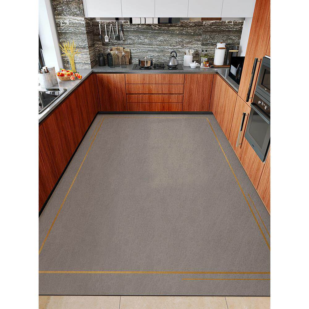 新中式厨房专用地垫大尺寸硅藻泥吸水垫防滑防油可擦免洗耐脏地毯