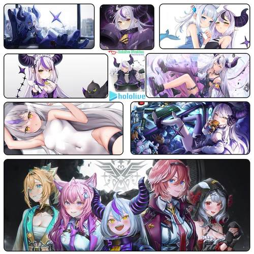 Hololive HoloX 拉普拉斯达克尼斯 Vtuber超大锁边动漫游戏滑鼠垫