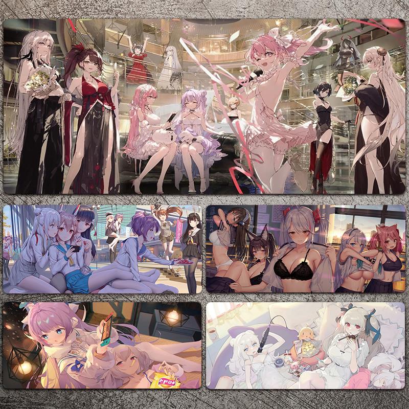 碧蓝航线鼠标垫超大号动漫二次元男女生电竞游戏电脑键盘锁边桌垫