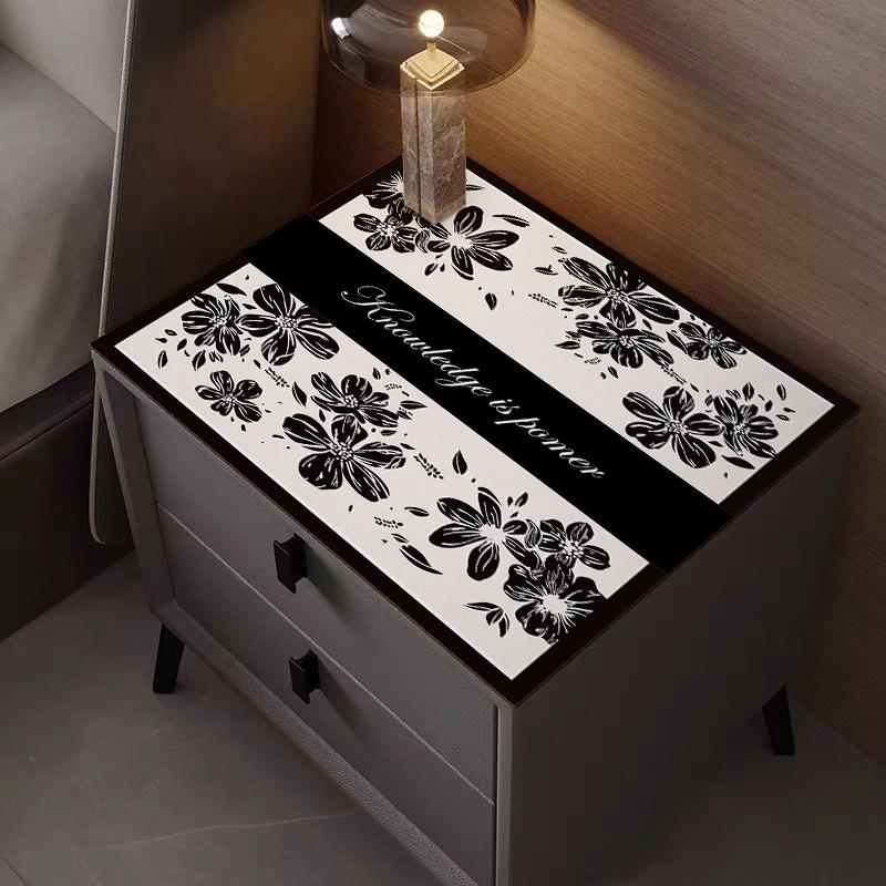 硅藻泥现代简约床头柜盖垫桌垫桌布隔尘冰箱保护垫洗衣机吸水盖垫