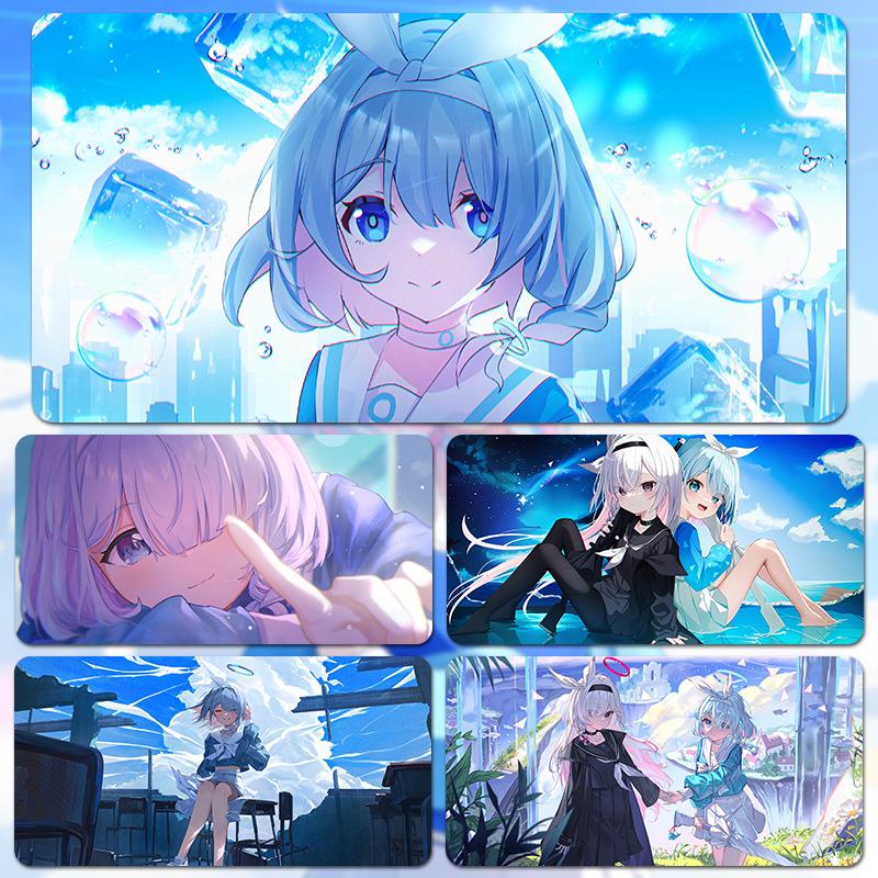 阿罗娜动漫鼠标垫二次元超大号键盘垫宿舍男生办公游戏笔记本桌垫