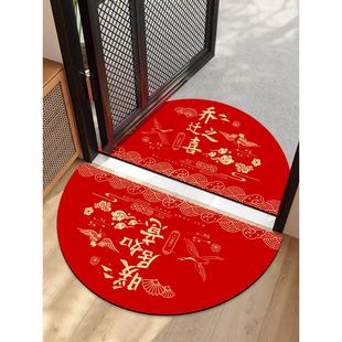 入口大门地垫半圆形硅藻泥新春喜宴入口地毯入口大门防滑脚垫