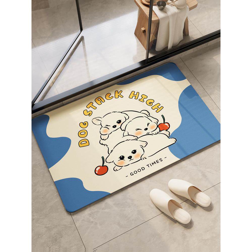 浴室门口防滑地垫家用卫生间厕所门外硅藻泥吸水速干踩脚垫可裁剪