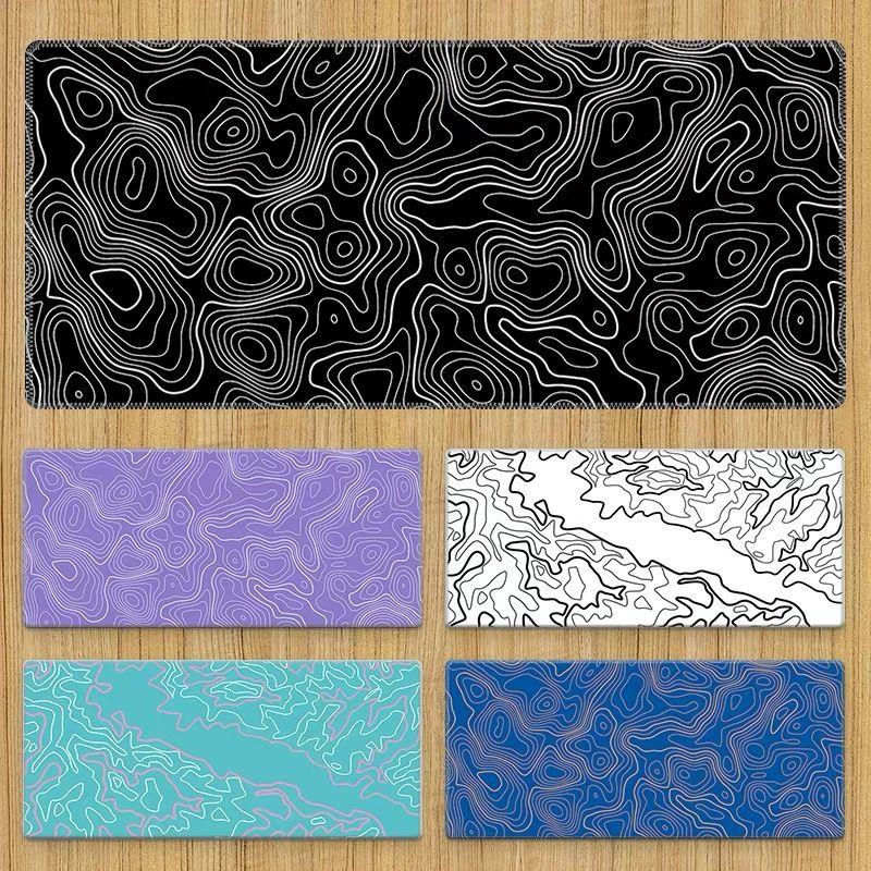 Topography Deskmats 线条乱纹地形鼠标垫超大电竞游戏男键盘桌垫