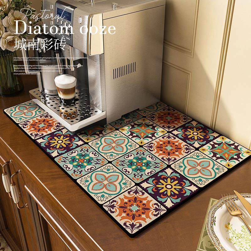 咖啡机垫桌面垫厨房台面垫吧台沥水垫硅藻泥桌垫吸水垫子茶桌垫布