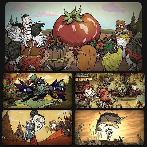 新款饥荒滑鼠垫超大号键盘垫加厚防滑女生办公游戏笔记型电脑垫子