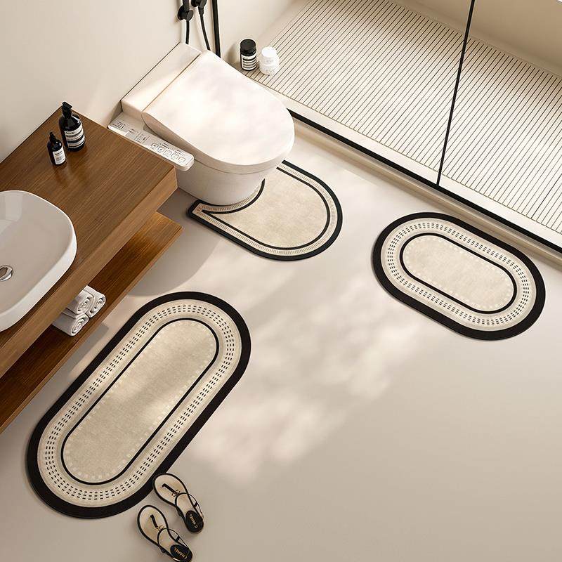 德系矽藻泥吸水凉垫浴室防滑地垫u型马桶脚垫子化妆室家用厕所地