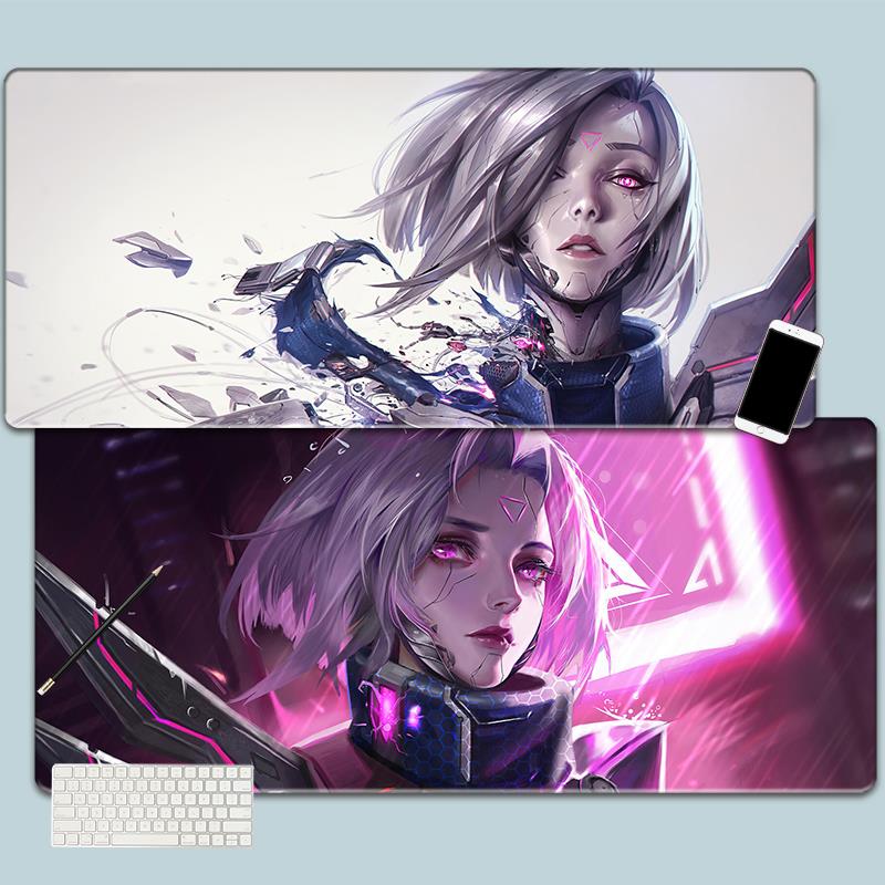 LOL英雄联盟号鼠标垫电竞游戏周边人气女团KDA超大锁边网吧键盘垫