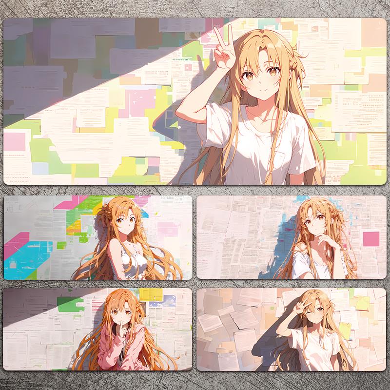 亚丝娜鼠标垫超大号家用动漫二次元刀剑神域电竞游戏电脑键盘桌垫