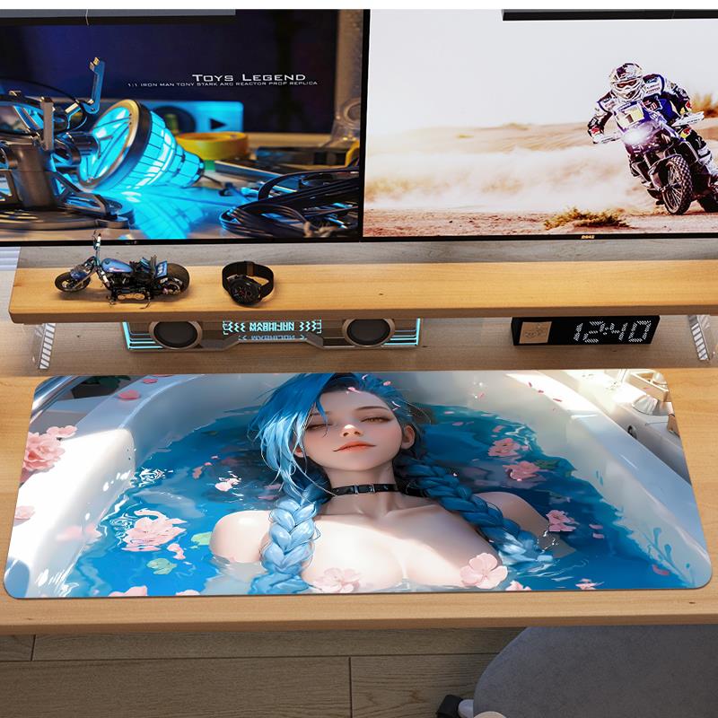 金克丝鼠标垫超大号男生二次元动漫电脑桌面办公电竞游戏键盘桌垫