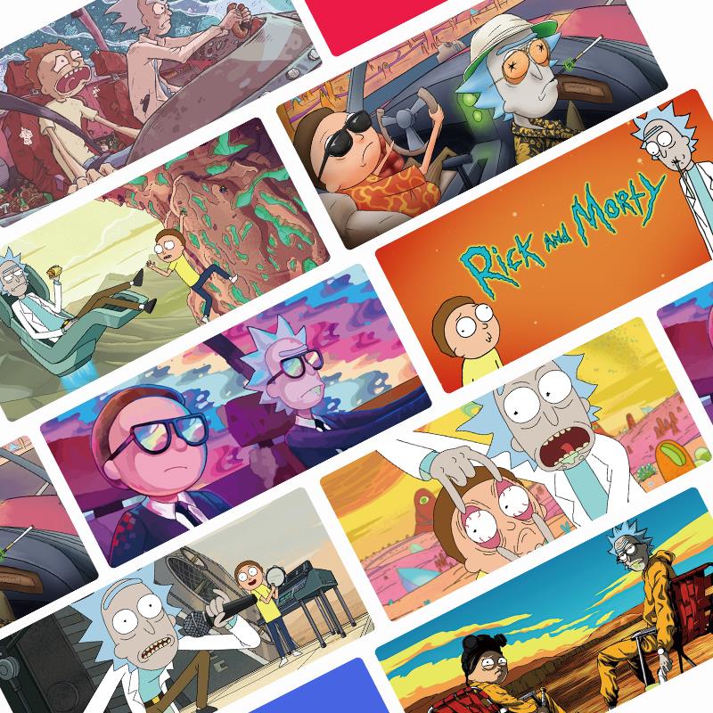 瑞克和莫蒂动漫鼠标垫周边超大锁边键盘垫桌垫定制Rick and Morty