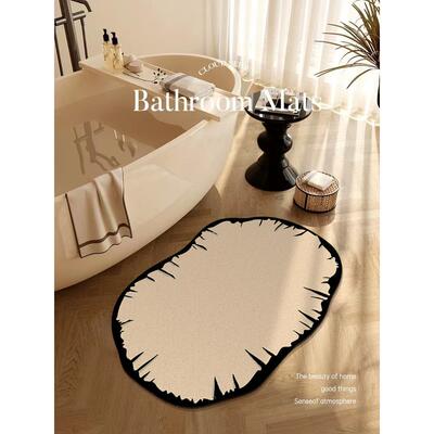 中古风浴室吸水地垫卫生间硅藻泥速干地毯厕所门口防滑脚垫高级感