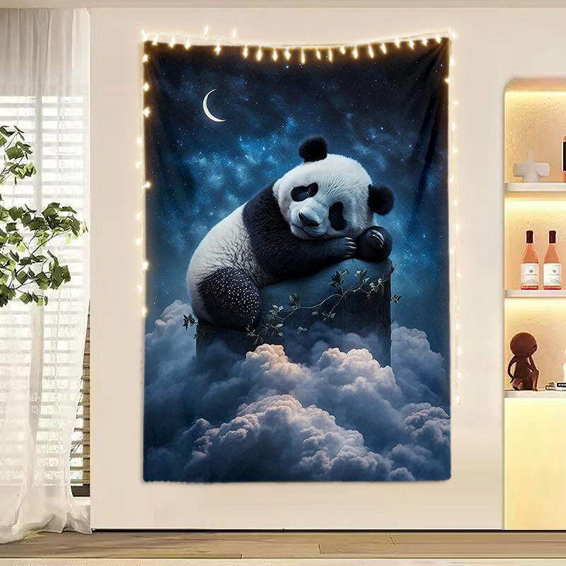 可爱动物卡通背景布星空ins直播间挂布宿舍出租房墙面装饰布