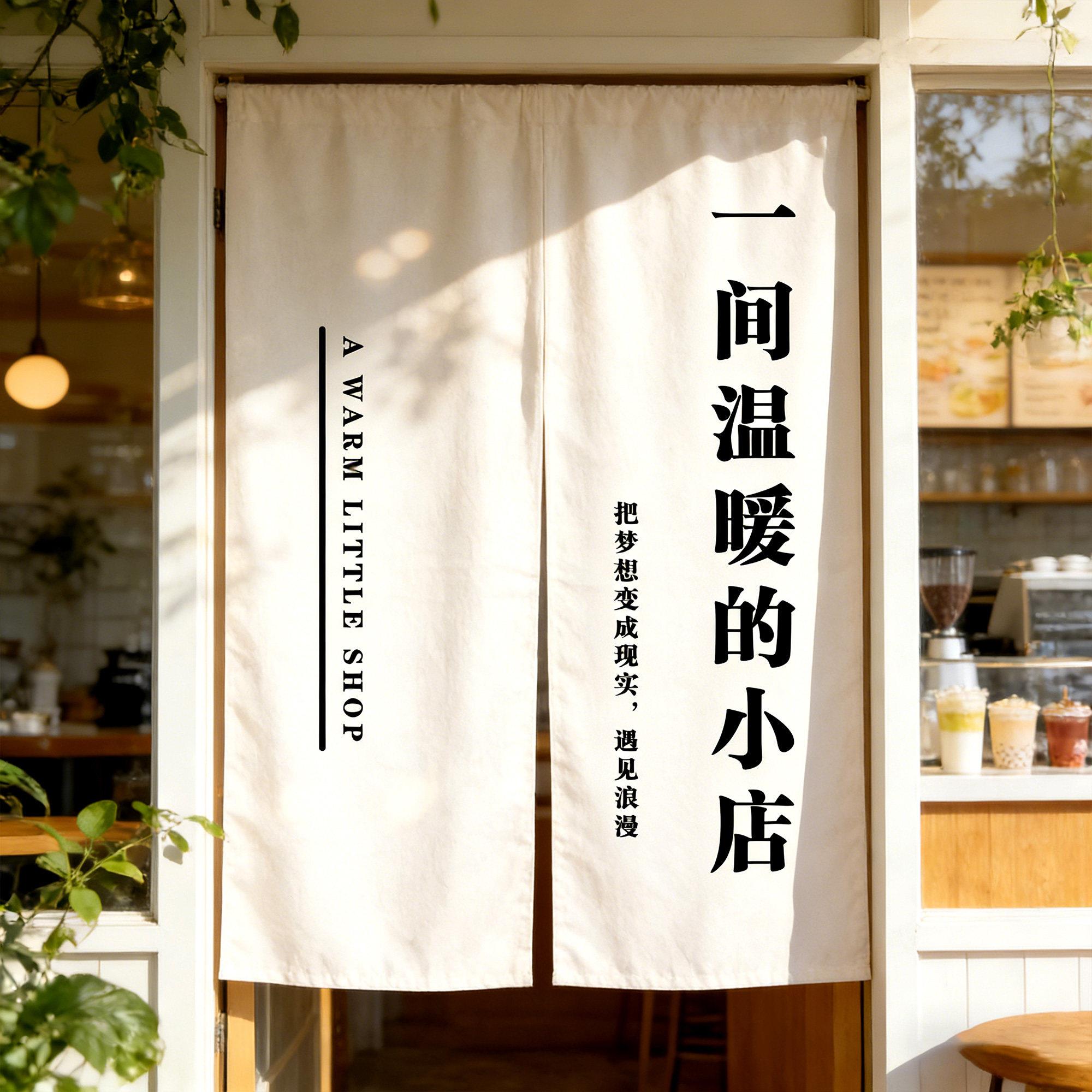 餐饮店门帘定制图案logo店铺商用厨房帘子防油烟遮挡帘后厨隔断窗
