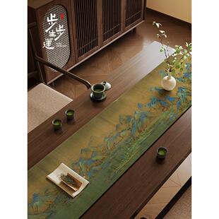 新中式国风瑞鹤图茶席硅藻泥吸水茶垫茶桌垫布桌旗干泡茶台茶杯垫