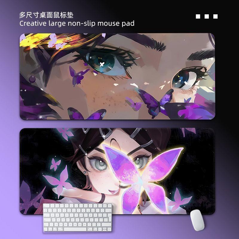 暮蝶鼠标垫超大号桌垫电脑垫定制无畏契约滑鼠垫男生电竞键盘垫子