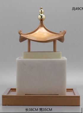 新中式现代创意屋檐小亭摆件样室板房店客厅玄关办公软装FUZ饰间