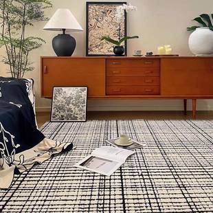 防水硅藻丝地冬毯客厅秋耐脏式网红轻高级卧室-素色地毯奢奶油意