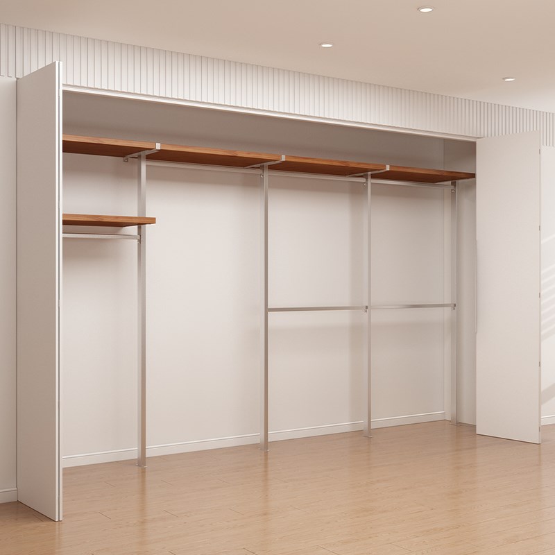 纯实木衣柜新款202p4爆款卧室家用衣橱金属铁艺钢架结构定制衣帽