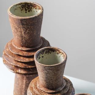 乐梦is欧式 陶酒瓷花瓶异LM0325形花器客厅摆件民宿店陶土复n古装