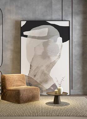 现代简墙约抽S-1682象大气卧室饰竖床头小众客厅玄关装画背景壁画