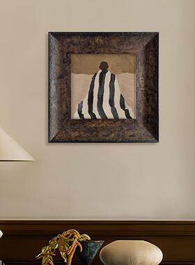 中古风皮革画框复发背景B-562墙古客餐厅室装饰画沙样板房高卧级