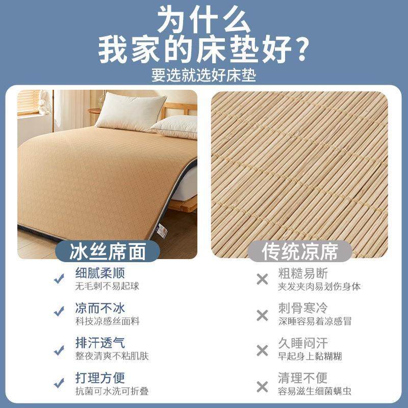 冰丝CW-冰丝凉席床垫软垫家用卧米室18冬0x200租用房专榻榻床垫子