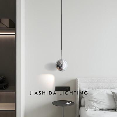 灯极简卧室床头小吊现代382约简长吊线灯电视背墙吊灯景垂线灯高