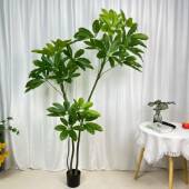 简盆约轻奢仿生植物仿设真绿植大叶伞假树软装 饰 摆客20230608厅装