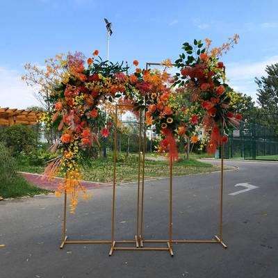 新款铁装长方框几BVA屏艺风路引背景饰创意舞台摆件几何婚庆何道