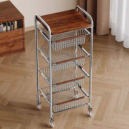 中风小推车客茶几家用边几古夹1缝零架床边置物架厅食收纳架床头