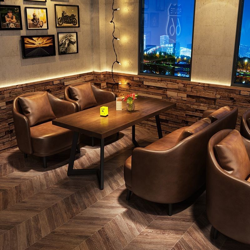 复古工业风酒吧卡座n沙发咖啡厅烧烤店奶茶餐厅餐吧清吧小酒馆桌