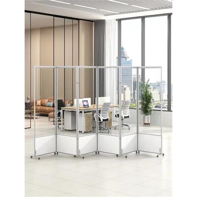 推拉屏活风隔板磨砂DGX亚克力工厂办车间动折叠动屏移风隔断透明