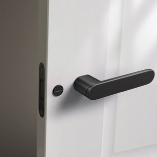 极简门锁室内卧室磁吸静音门锁北欧灰黑色房间门锁家用分体木门锁