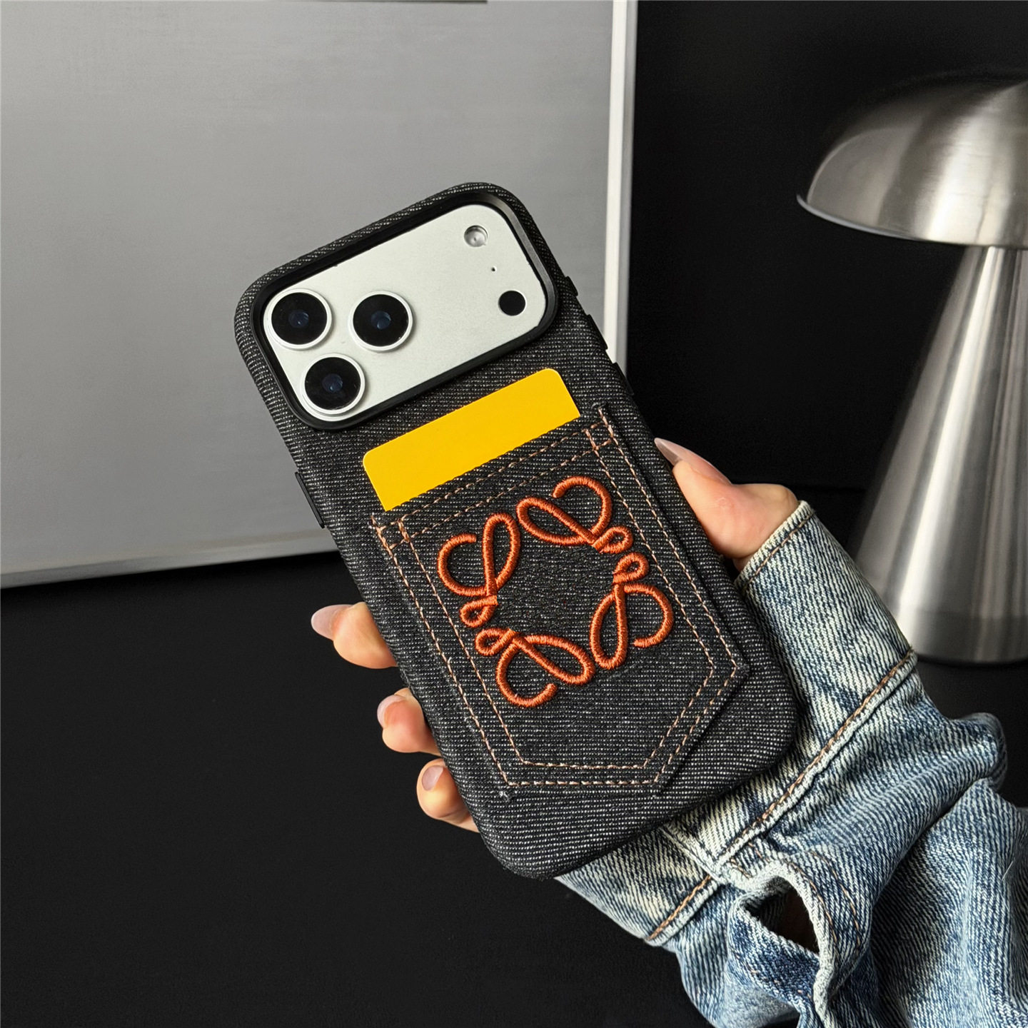 苹果iPhone刺绣牛仔防摔手机壳