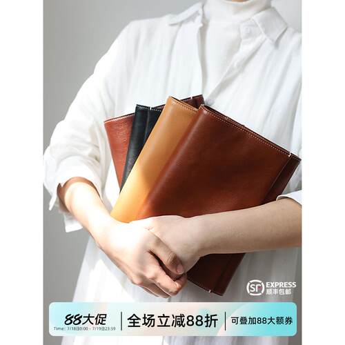 爵士小强手工制作丨真皮软手账本A5记事本旅行软活页本会议记录本