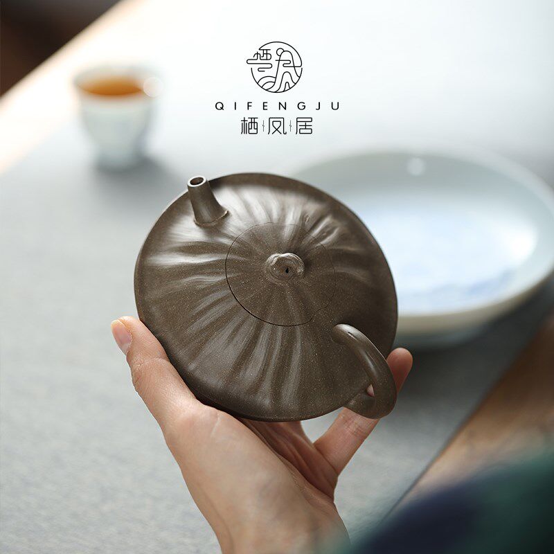 栖凤居青灰段泥原矿紫砂壶中式个人专用带过滤泡茶器办公家用茶壶