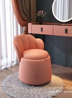 网红化妆实木框架椅稳固结实储收纳靠背纳椅家用梳XYP妆物凳收储