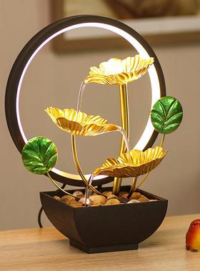 新款圈流水摆件泉水灯景可客厅家居装饰品工厂室喷内LWP摆件