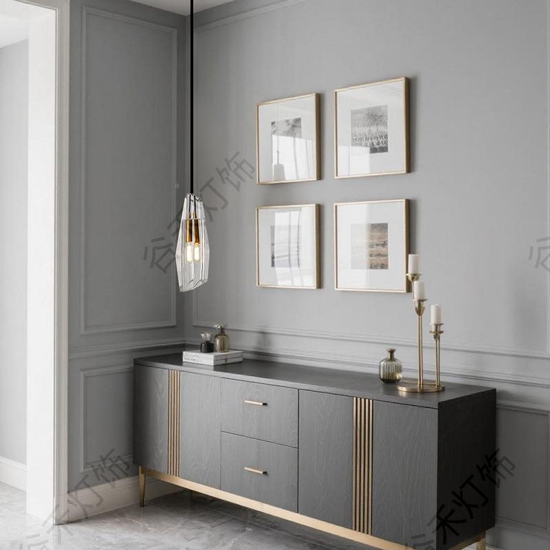 卧网床头吊线灯现简约轻237奢水红晶室走廊餐厅吧代台全铜单头极